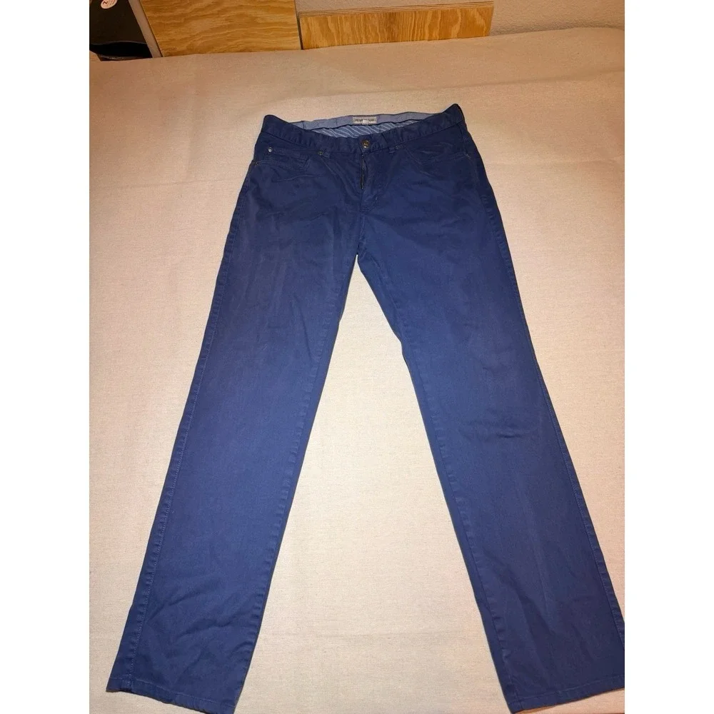 Peter Millar Men's EB66 Blue Chino Pants, 31x30, Performance Golf